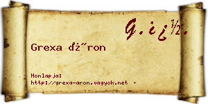 Grexa Áron névjegykártya